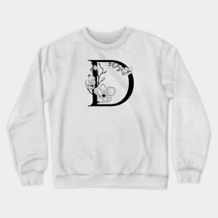 Letter D Monogram - Floral Initial Crewneck Sweatshirt